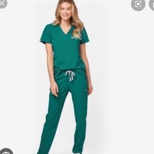 Figs Hunter green scrubs